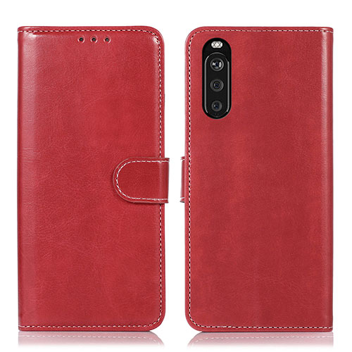 Leather Case Stands Flip Cover Holder D10Y for Sony Xperia 10 III Lite Red