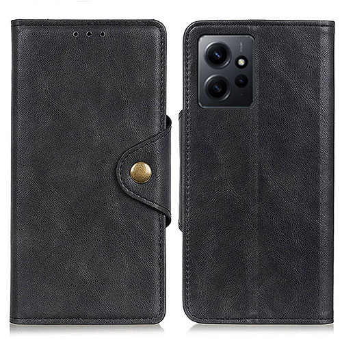 Leather Case Stands Flip Cover Holder D10Y for Xiaomi Redmi Note 12 4G Black