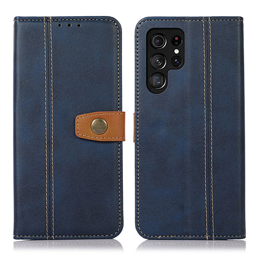 Leather Case Stands Flip Cover Holder D11T for Samsung Galaxy S21 Ultra 5G Blue