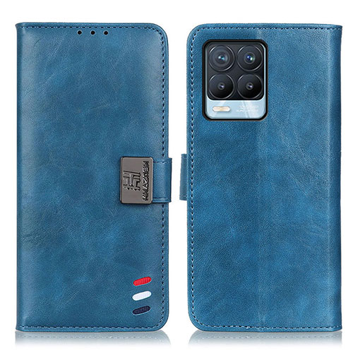 Leather Case Stands Flip Cover Holder D11Y for Realme 8 4G Blue