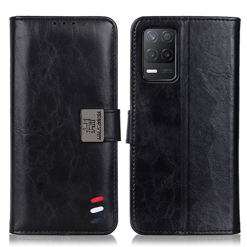 Leather Case Stands Flip Cover Holder D11Y for Realme 8s 5G Black