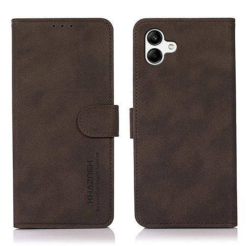 Leather Case Stands Flip Cover Holder D11Y for Samsung Galaxy A05 Brown