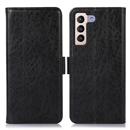 Leather Case Stands Flip Cover Holder D11Y for Samsung Galaxy S22 Plus 5G Black