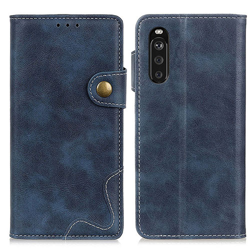 Leather Case Stands Flip Cover Holder D11Y for Sony Xperia 10 III Lite Blue