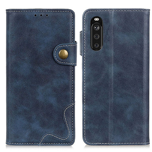 Leather Case Stands Flip Cover Holder D11Y for Sony Xperia 10 III SOG04 Blue