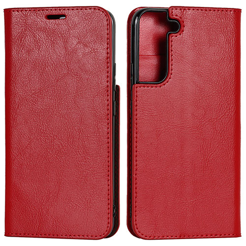 Leather Case Stands Flip Cover Holder D13T for Samsung Galaxy S23 Plus 5G Red