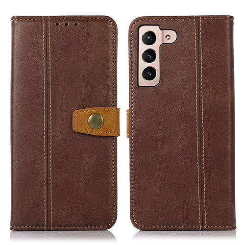 Leather Case Stands Flip Cover Holder D14T for Samsung Galaxy S21 5G Brown