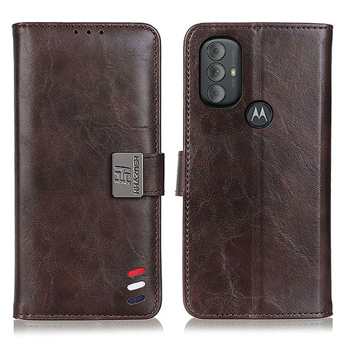 Leather Case Stands Flip Cover Holder DY01 for Motorola Moto G Play (2023) Brown