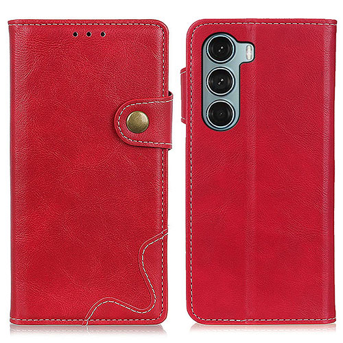 Leather Case Stands Flip Cover Holder DY01 for Motorola Moto G200 5G Red