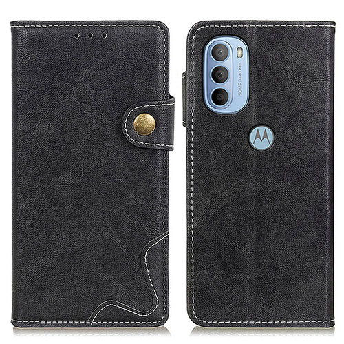 Leather Case Stands Flip Cover Holder DY01 for Motorola Moto G31 Black