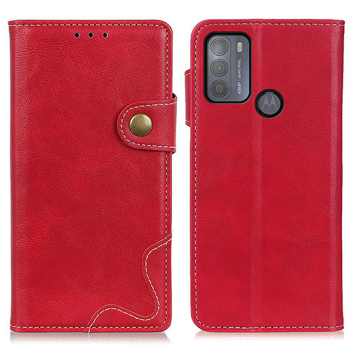 Leather Case Stands Flip Cover Holder DY01 for Motorola Moto G50 Red