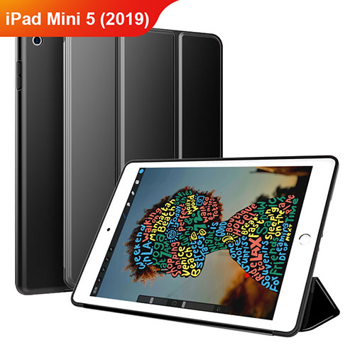 Leather Case Stands Flip Cover Holder for Apple iPad Mini 5 (2019) Black