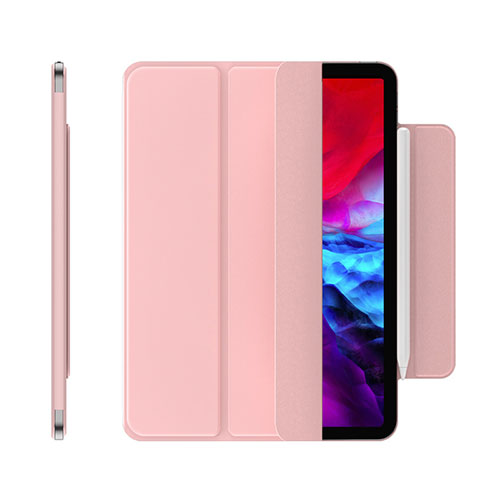 Leather Case Stands Flip Cover Holder for Apple iPad Pro 11 (2021) Rose Gold