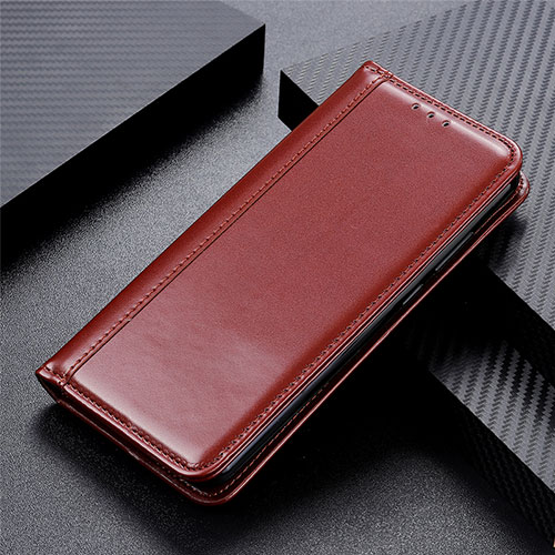 Leather Case Stands Flip Cover Holder for Apple iPhone 12 Brown