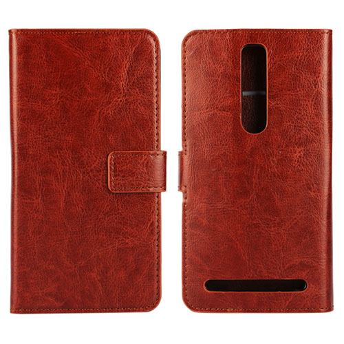 Leather Case Stands Flip Cover Holder for Asus Zenfone 2 ZE551ML ZE550ML Brown