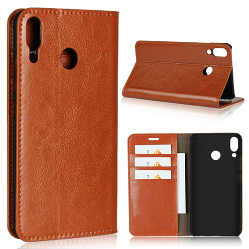 Leather Case Stands Flip Cover Holder for Asus Zenfone 5z ZS620KL Orange