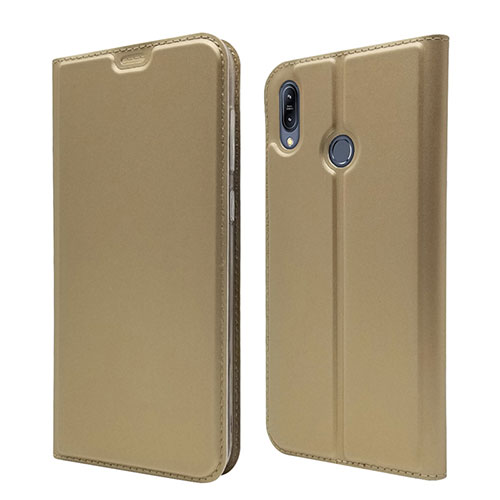 Leather Case Stands Flip Cover Holder for Asus Zenfone Max M2 ZB633KL Gold