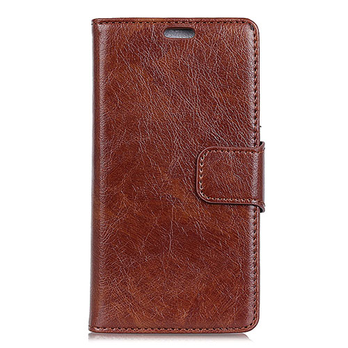 Leather Case Stands Flip Cover Holder for BQ Aquaris C Brown