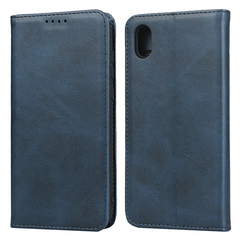 Leather Case Stands Flip Cover Holder for Huawei Enjoy 8S Blue