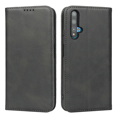 Leather Case Stands Flip Cover Holder for Huawei Honor 20S Black