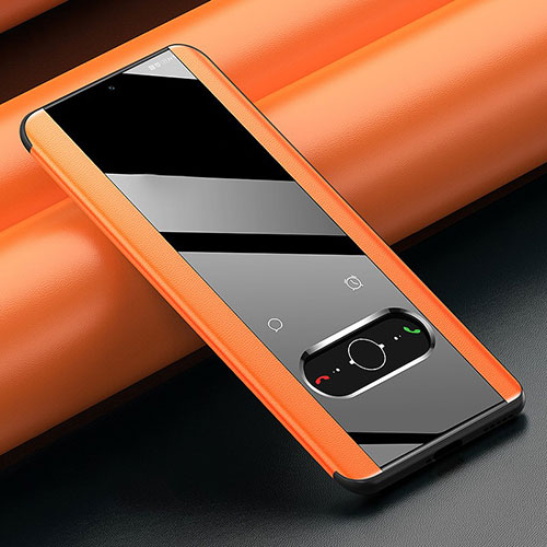 Leather Case Stands Flip Cover Holder for Huawei Honor 60 Pro 5G Orange