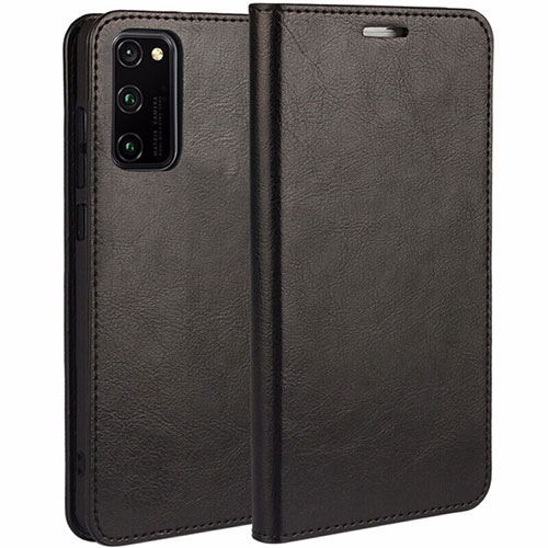 Leather Case Stands Flip Cover Holder for Huawei Honor V30 5G Black