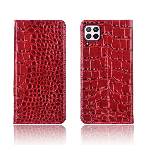 Leather Case Stands Flip Cover Holder for Huawei Nova 6 SE Red