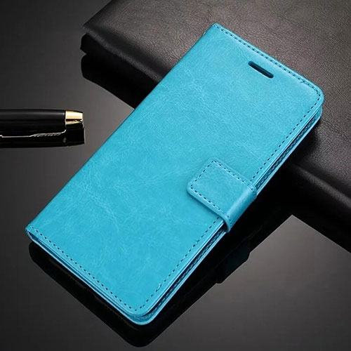 Leather Case Stands Flip Cover Holder for Huawei Nova 6 Sky Blue