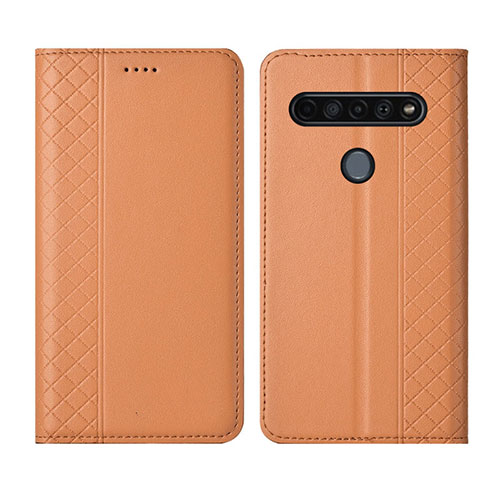 Leather Case Stands Flip Cover Holder for LG K41S Orange
