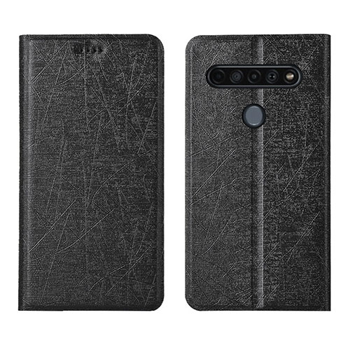 Leather Case Stands Flip Cover Holder for LG K51S Black