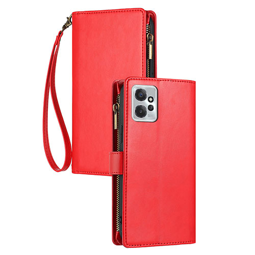 Leather Case Stands Flip Cover Holder for Motorola Moto G Power 5G (2023) Red