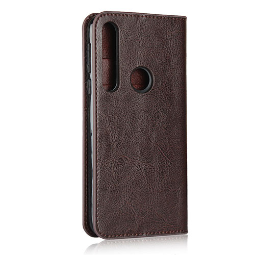 Leather Case Stands Flip Cover Holder for Motorola Moto G8 Play Brown