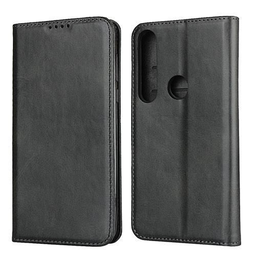 Leather Case Stands Flip Cover Holder for Motorola Moto G8 Plus Black