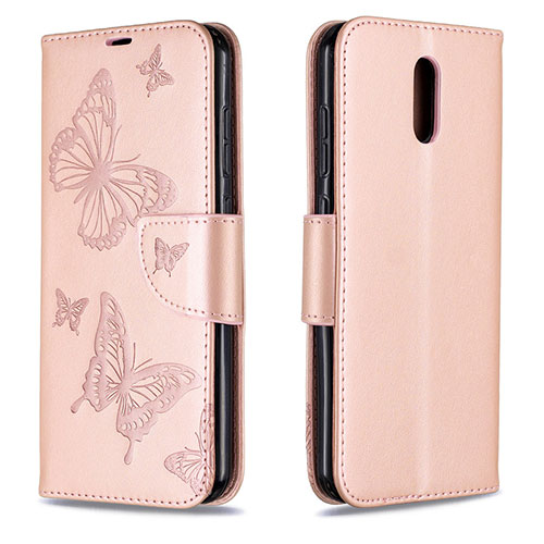 Leather Case Stands Flip Cover Holder for Nokia 2.3 Rose Gold