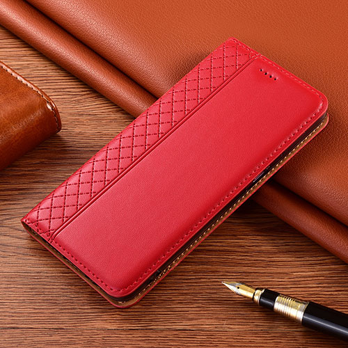 Leather Case Stands Flip Cover Holder for Nokia 2.4 Red