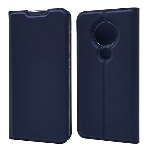 Leather Case Stands Flip Cover Holder for Nokia 7.2 Blue