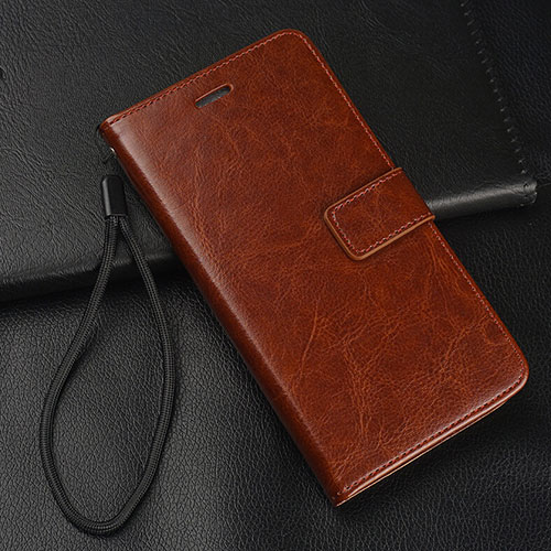 Leather Case Stands Flip Cover Holder for Oppo A11 Brown