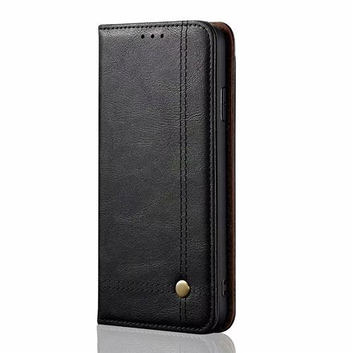 Leather Case Stands Flip Cover Holder for Oppo A12e Black