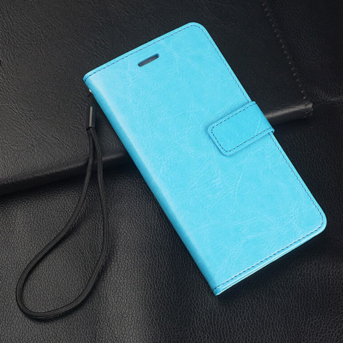 Leather Case Stands Flip Cover Holder for Oppo A5 (2020) Sky Blue