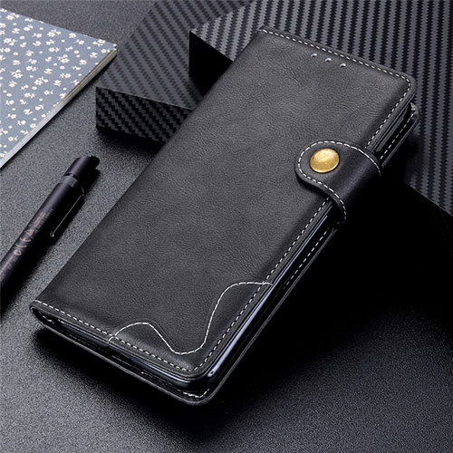 Leather Case Stands Flip Cover Holder for Oppo A53s Black