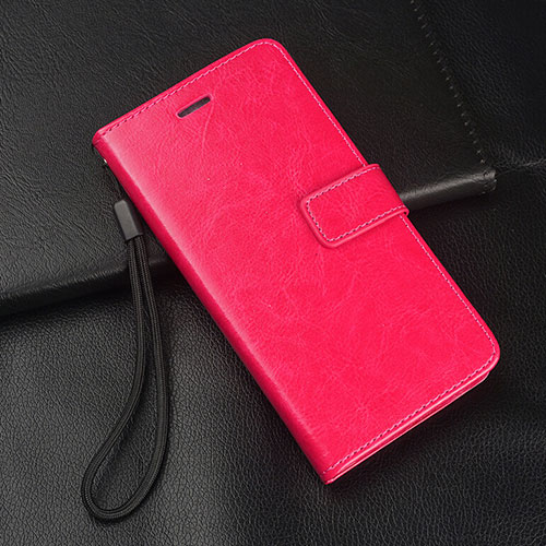 Leather Case Stands Flip Cover Holder for Oppo A9 (2020) Hot Pink