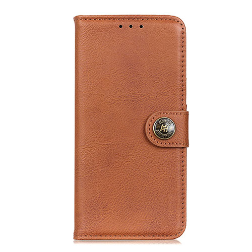 Leather Case Stands Flip Cover Holder for Oppo A93 Light Brown