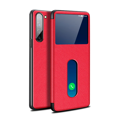 Leather Case Stands Flip Cover Holder for Oppo Find X2 Lite Red