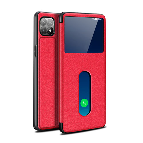 Leather Case Stands Flip Cover Holder for Oppo Reno4 SE 5G Red