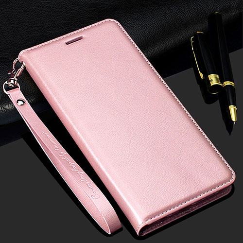 Leather Case Stands Flip Cover Holder for Realme C3 Rose Gold