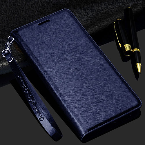 Leather Case Stands Flip Cover Holder for Realme Narzo 20A Blue