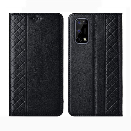 Leather Case Stands Flip Cover Holder for Realme Q2 5G Black