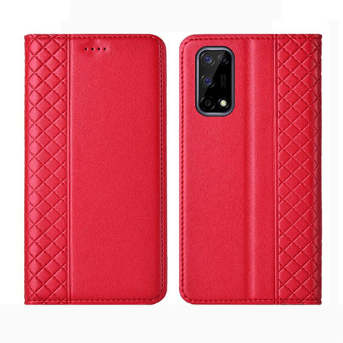 Leather Case Stands Flip Cover Holder for Realme Q2 5G Red