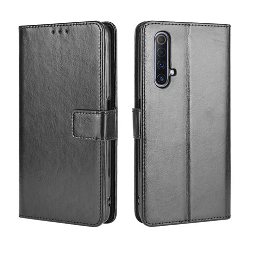 Leather Case Stands Flip Cover Holder for Realme X3 Black