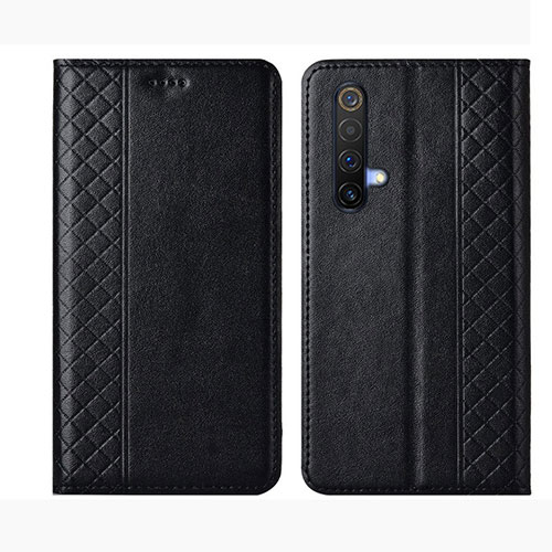 Leather Case Stands Flip Cover Holder for Realme X50 5G Black